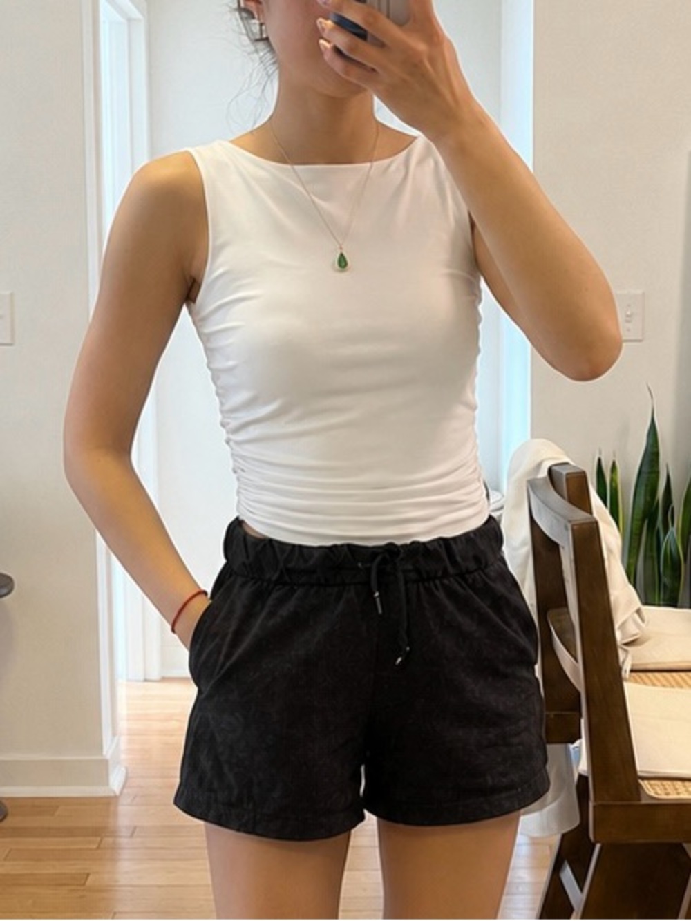 Open Edit ruched tank top white